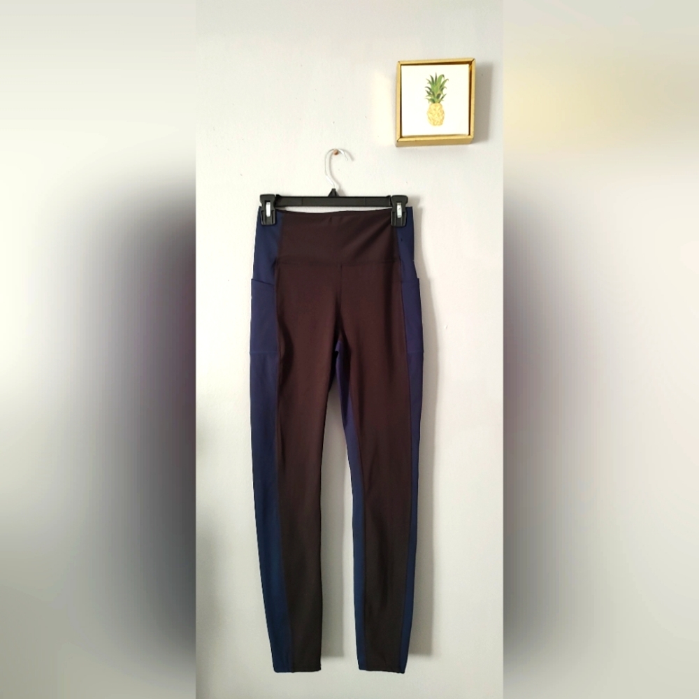 Legging Blue And Black XS High Rise Atlantic Avia Activewear Good Condition